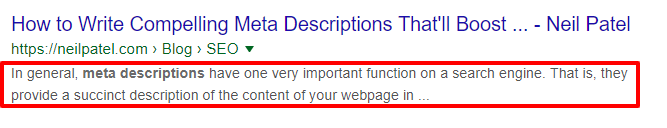 meta description example