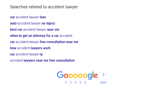 search queries related to lawyers and attorney services