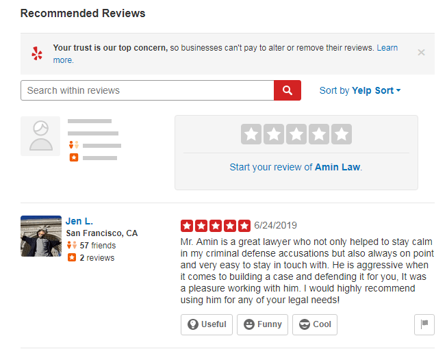 reviews from yelp on legal business