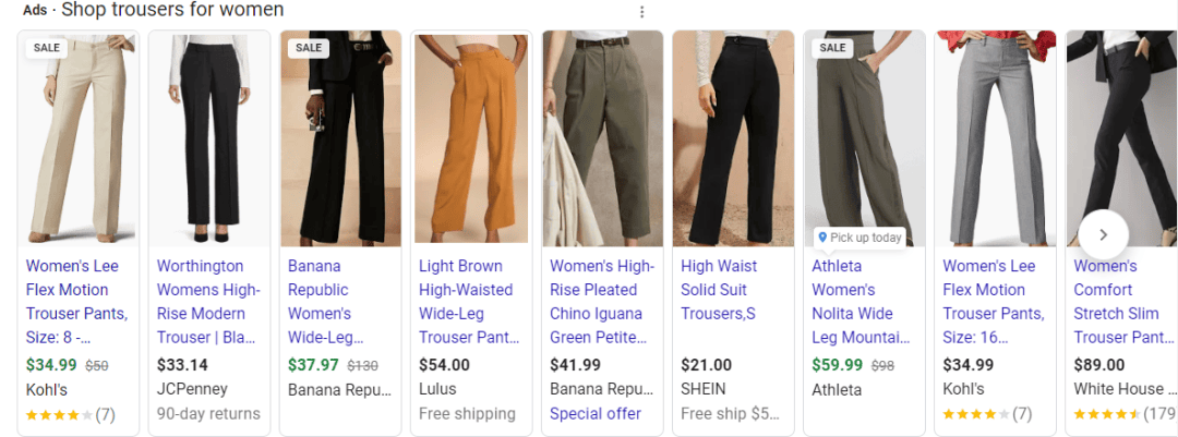 Shopping Trousers for Women