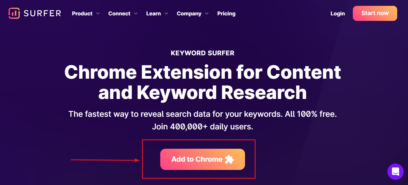 keyword surfer homepage