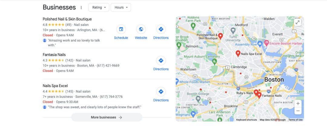 google local pack example