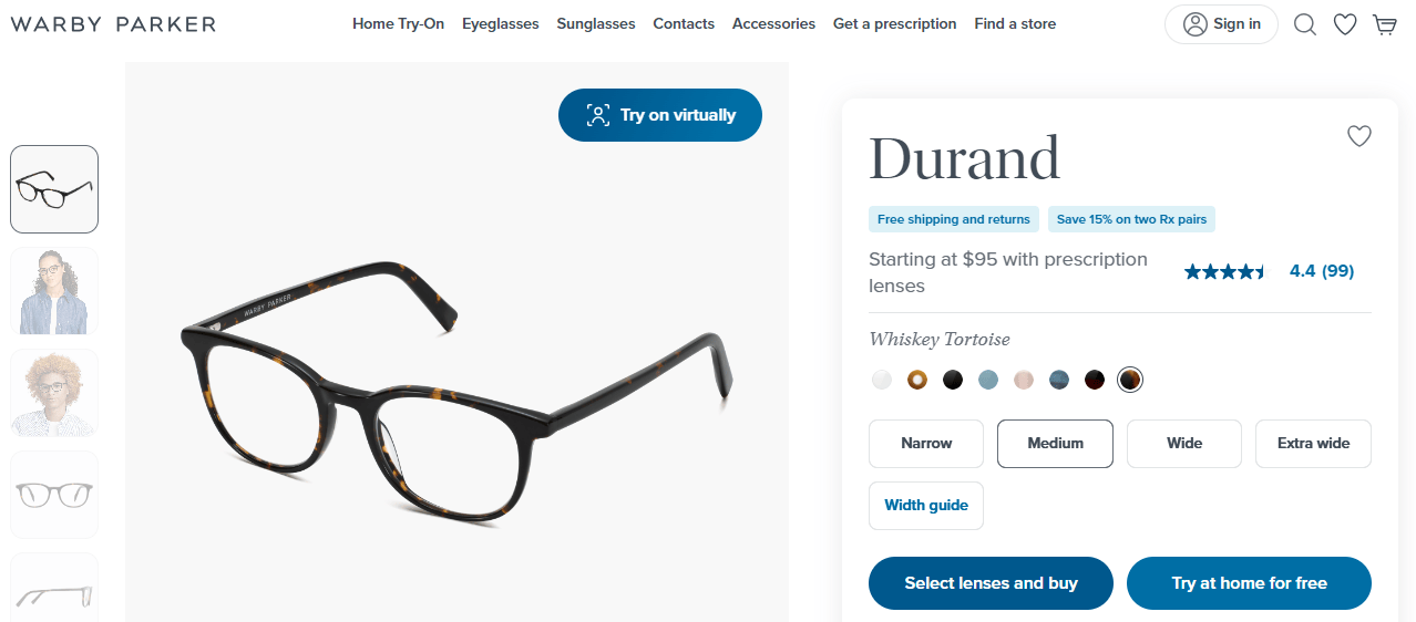 Durand Eyeglasses CTA
